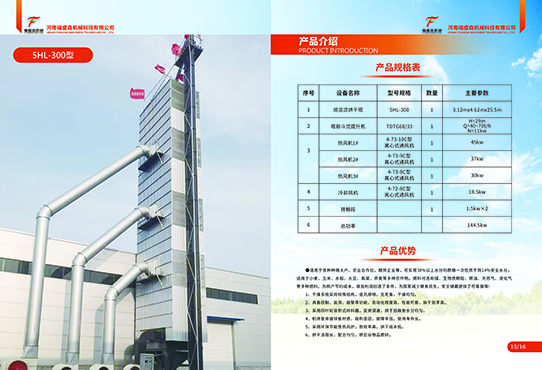 5HL-300型順混流烘干塔以及配套設備詳情